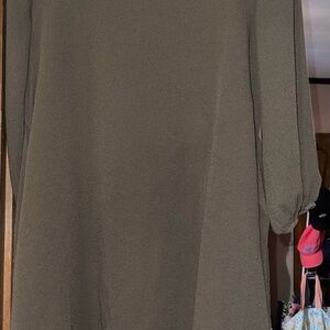 Olive Green Long Sleeve Dress
